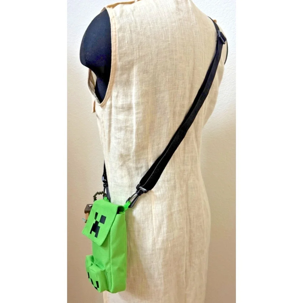 Minecraft Creeper Crossbody Bag Green Shoulder Phone Pouch Steve Charm